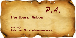Perlberg Ambos névjegykártya